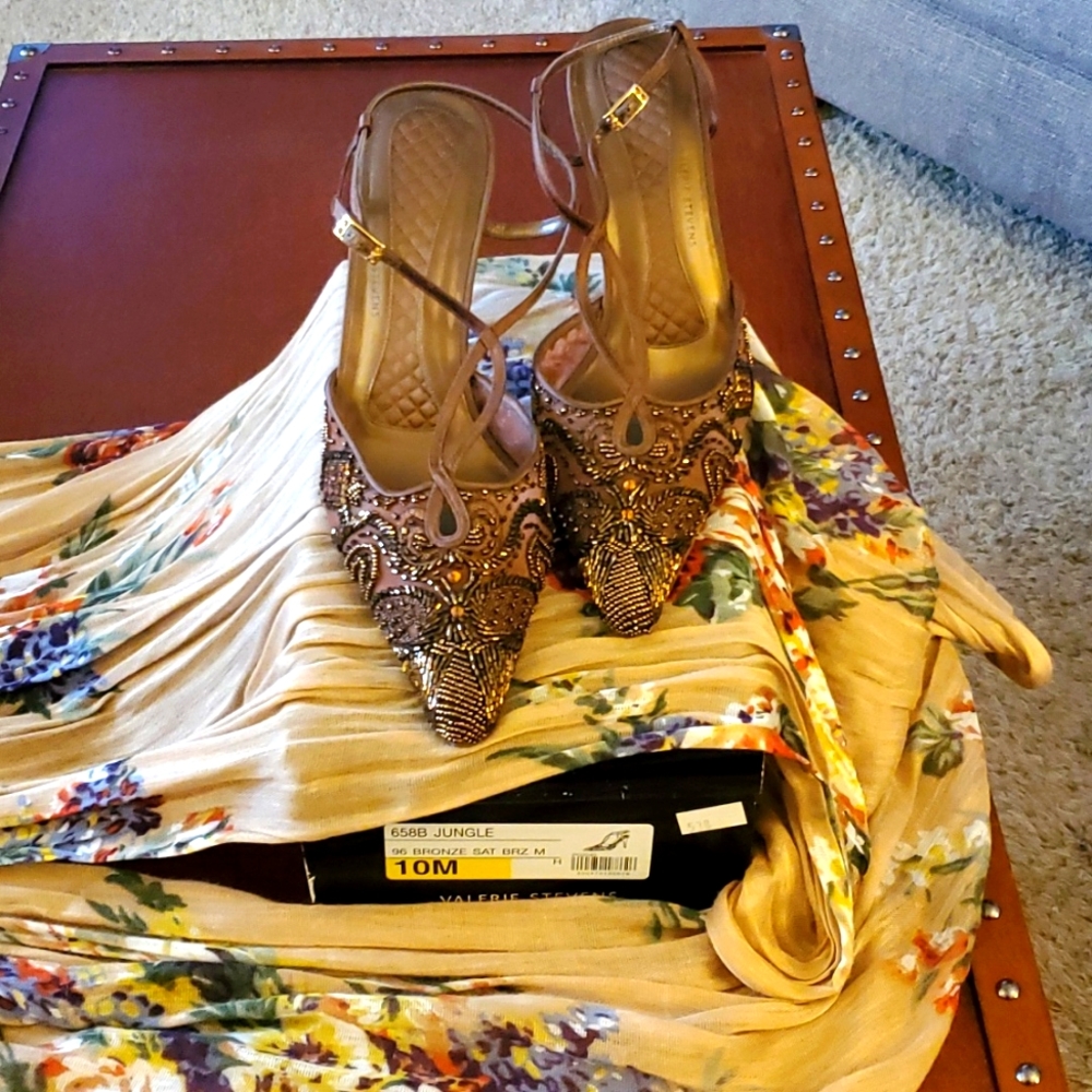 Valerie Stevens beaded high heels, size 10M
